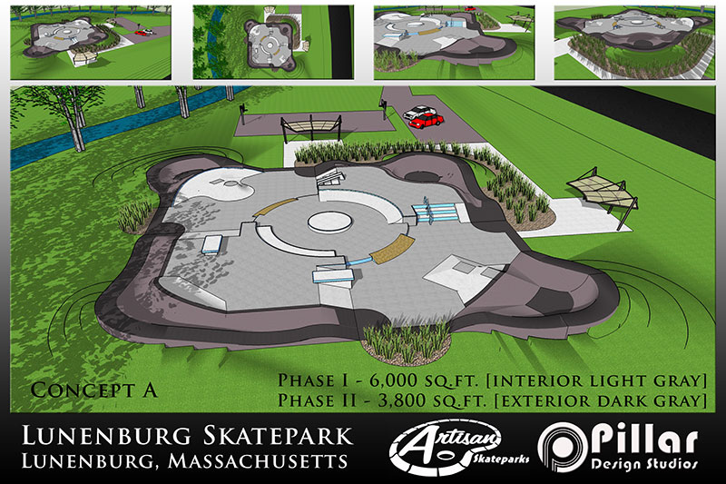 Concept graphic for Lunenburg Skatepark