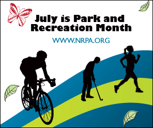July is Park and Recreation Month Square Banner