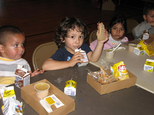 Kids Eating Boxed Lunches