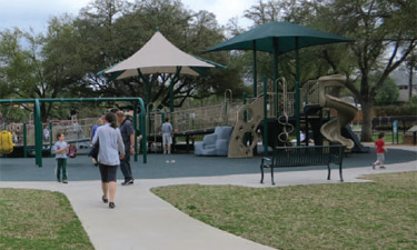 Of the seven playgrounds observed this spring in College Station, Texas, the accessible Independence Playground was the most used.