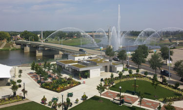 In Ohio, Dayton's system of riverside bike trails converges at the Bike Hub, a multi-functional LEED Silver facility.