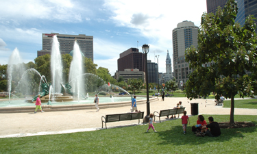 The Swan Fountain at Logan Square, Philadelphia.