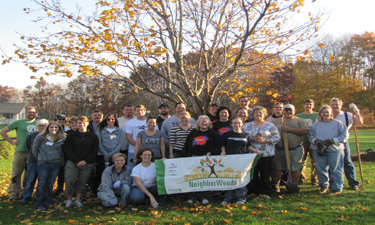 Friends of Grand Rapids Parks in Grand Rapids, Michigan, host a National Neighborwoods Month tree planting.
