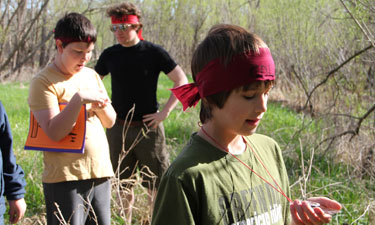 Zombie Survival Camp participants put their new orienteering skills into practice.