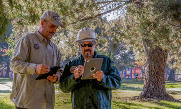 Employees of L.A. City Parks can use iPads and Davey Tree’s TreeKeeper tree management software to track new tree plantings, pruning, location and other information to manage the parks’ tree canopy.