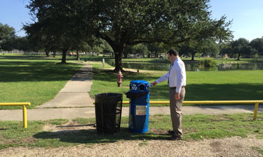 Recycling receptacles with clear language, different colors and smaller holes encourage correct sorting and greatly increase the likelihood that park visitors will recycle appropriately.