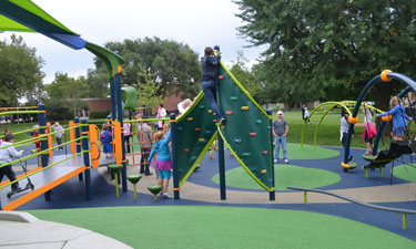 Dynamic play spaces, like Chicago’s Hiawatha Park, seen here, help to maximize user experience for children of all ages and abilities.