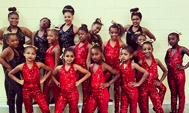 Some of the 25-member StarrFire Dance Team from the Deanwood Recreation Center in Northeast Washington, D.C. 
