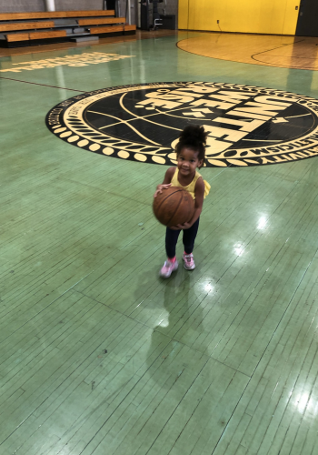 Brian's daughter plays basketball in a recreation center.