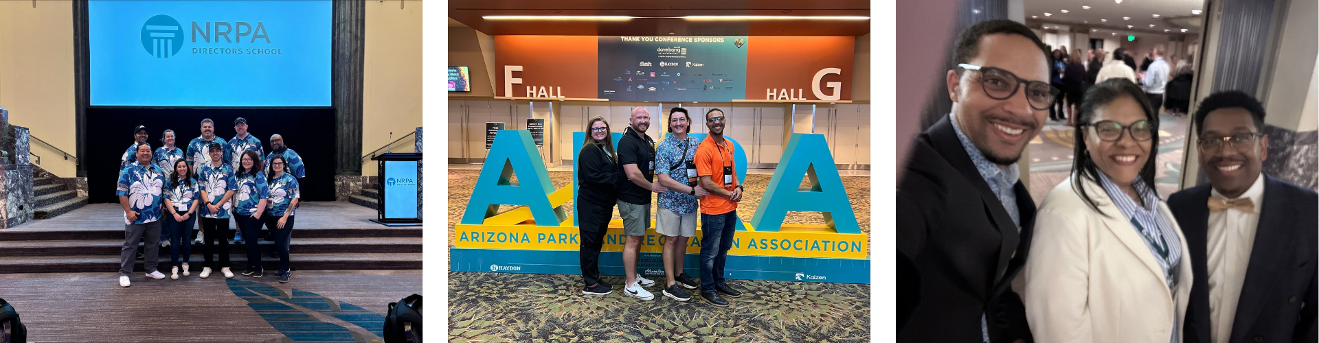 Brandon and colleagues at Directors School, the Arizona state conference, and NRPA Annual Conference