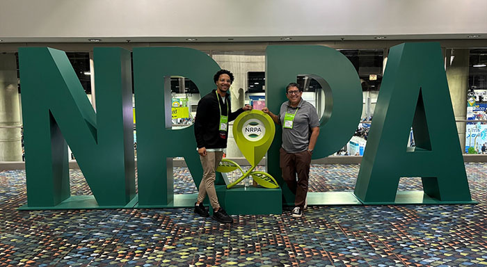 Brandon Washington and a colleague at the 2024 NRPA Annual Conference