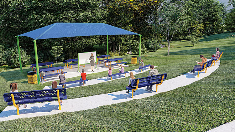 Rendering of an outside learning space