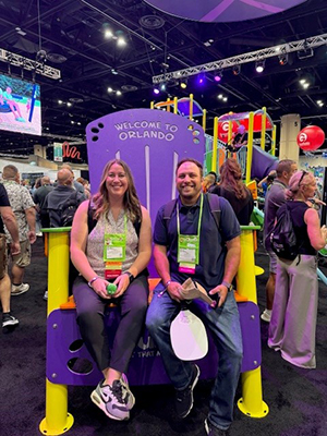 Trista and a colleague in the exhibit hall at the 2025 NRPA Annual Conference in Orlando.