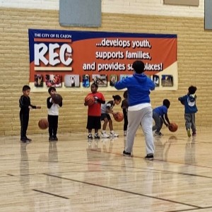 El Cajon youth participates in basketball activity