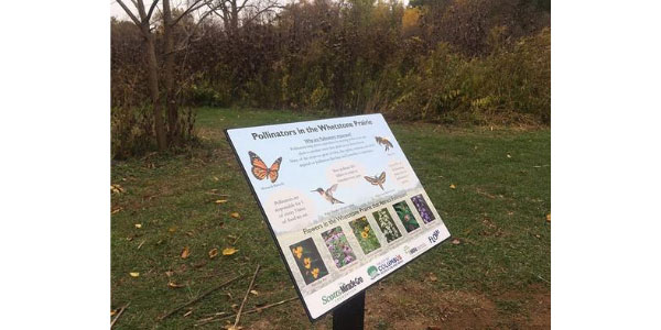 Educational signage about pollinators. Photo courtesy of Columbus Recreation and Parks Department.