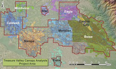 Boise tree canopy analysis project map