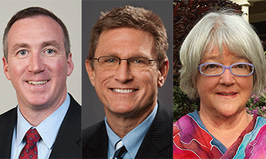 New NRPA Board of Directors members for 2015, from left to right: Michael Kelly, Jack Kardys and Molly Stevens.