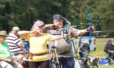 Archery competitors at the Virginia Senior Games take aim.
