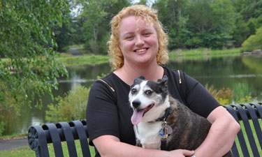 Julie Boland, CPRP, with her corgi/terrier mix, Sparky.