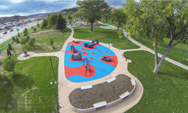 Legacy Commons Playground offers Rapid City families an exciting new place to play as part of the recent Memorial Park Promenade project.