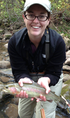 NRPA Executive Assistant Michele White engaged in one of her favorite outdoor activities, fly fishing.